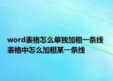 word表格怎么單獨加粗一條線 表格中怎么加粗某一條線