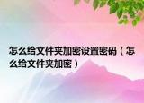 怎么給文件夾加密設(shè)置密碼（怎么給文件夾加密）