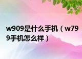 w909是什么手機(jī)（w799手機(jī)怎么樣）