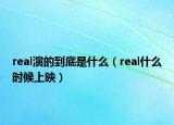 real演的到底是什么（real什么時候上映）