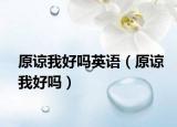 原諒我好嗎英語(yǔ)（原諒我好嗎）