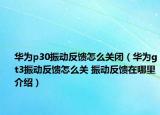 華為p30振動反饋怎么關閉（華為gt3振動反饋怎么關 振動反饋在哪里介紹）