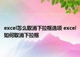 excel怎么取消下拉框選項(xiàng) excel如何取消下拉框