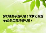 夢(mèng)幻西游手游禮包（求夢(mèng)幻西游qq會(huì)員至尊風(fēng)暴禮包）
