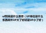 uf到底是什么意思（UF單位是什么東西另外UF大了好還是UF小了好）