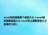 excel如何調(diào)整整個(gè)表格大?。╡xcel如何調(diào)整表格大小 excel怎么調(diào)整表格大小的操作介紹）