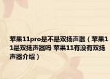 蘋果11pro是不是雙揚聲器（蘋果11是雙揚聲器嗎 蘋果11有沒有雙揚聲器介紹）