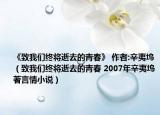 《致我們終將逝去的青春》 作者:辛夷塢（致我們終將逝去的青春 2007年辛夷塢著言情小說(shuō)）