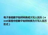 電子表格數(shù)字如何轉(zhuǎn)換成大寫人民幣（excel表格中的數(shù)字如何轉(zhuǎn)換為大寫人民幣形式）