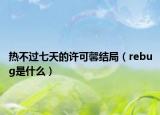 熱不過七天的許可馨結(jié)局（rebug是什么）