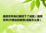 魔獸世界他們都倒下了成就（魔獸世界[升騰者的隕落]成就怎么做）