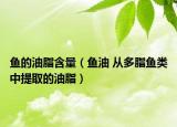 魚的油脂含量（魚油 從多脂魚類中提取的油脂）