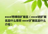 excel有哪些擴(kuò)展名（excel的擴(kuò)展名是什么意思 excel擴(kuò)展名是什么介紹）