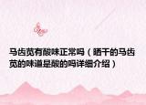 馬齒莧有酸味正常嗎（曬干的馬齒莧的味道是酸的嗎詳細(xì)介紹）