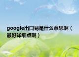 google出口易是什么意思?。ㄗ詈迷敿?xì)點(diǎn)啊）
