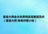 鑒寶大師全文免費(fèi)閱讀完整版頂點(diǎn)（鑒寶大師 維果所著小說）