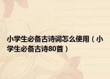 小學(xué)生必備古詩詞怎么使用（小學(xué)生必備古詩80首）