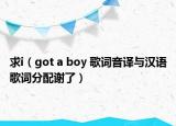 求i（got a boy 歌詞音譯與漢語歌詞分配謝了）