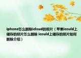 iphone怎么刪除icloud的照片（蘋果icould上儲存的照片怎么刪除 icould上儲存的照片如何刪除介紹）