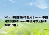 Word中如何移動(dòng)圖片（word中圖片如何移動(dòng) word中圖片怎么移動(dòng)教學(xué)介紹）