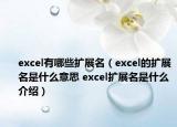 excel有哪些擴(kuò)展名（excel的擴(kuò)展名是什么意思 excel擴(kuò)展名是什么介紹）