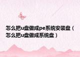 怎么把u盤做成pe系統(tǒng)安裝盤（怎么把u盤做成系統(tǒng)盤）