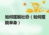 如何擺脫社恐（如何擺脫單身）