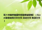琛ㄦ牸鎬庝箞鍙栨秷鎵撳嵃鍒嗛〉（Excel表格如何打印分頁 自動(dòng)分頁 取消分頁）