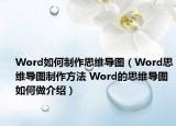 Word如何制作思維導(dǎo)圖（Word思維導(dǎo)圖制作方法 Word的思維導(dǎo)圖如何做介紹）