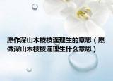 愿作深山木枝枝連理生的意思（愿做深山木枝枝連理生什么意思）