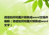 微信如何將圖片轉(zhuǎn)換成word文檔并編輯（微信如何將圖片轉(zhuǎn)換成word文字）