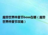 魔獸世界仲夏節(jié)boss在哪（魔獸世界仲夏節(jié)攻略）