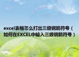 excel表格怎么打出三級(jí)鋼筋符號(hào)（如何在EXCEL中輸入三級(jí)鋼筋符號(hào)）