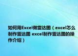 如何用Excel做雷達圖（excel怎么制作雷達圖 excel制作雷達圖的操作介紹）