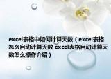 excel表格中如何計算天數(shù)（excel表格怎么自動計算天數(shù) excel表格自動計算天數(shù)怎么操作介紹）