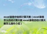 excel表格中如何計(jì)算天數(shù)（excel表格怎么自動(dòng)計(jì)算天數(shù) excel表格自動(dòng)計(jì)算天數(shù)怎么操作介紹）