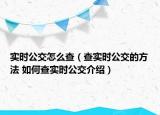 實時公交怎么查（查實時公交的方法 如何查實時公交介紹）