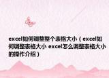 excel如何調(diào)整整個(gè)表格大?。╡xcel如何調(diào)整表格大小 excel怎么調(diào)整表格大小的操作介紹）