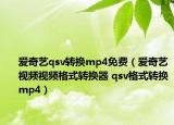 愛奇藝qsv轉(zhuǎn)換mp4免費(fèi)（愛奇藝視頻視頻格式轉(zhuǎn)換器 qsv格式轉(zhuǎn)換mp4）