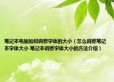 筆記本電腦如何調(diào)整字體的大?。ㄔ趺凑{(diào)整筆記本字體大小 筆記本調(diào)整字體大小的方法介紹）