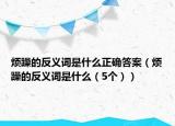 煩躁的反義詞是什么正確答案（煩躁的反義詞是什么（5個(gè)））