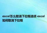 excel怎么取消下拉框選項(xiàng) excel如何取消下拉框