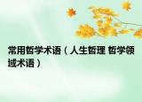 常用哲學術語（人生哲理 哲學領域術語）