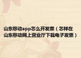山東移動app怎么開發(fā)票（怎樣在山東移動網(wǎng)上營業(yè)廳下載電子發(fā)票）