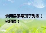 佛岡縣領(lǐng)導(dǎo)班子列表（佛岡縣）