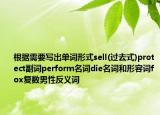 根據(jù)需要寫出單詞形式sell(過去式)protect副詞perform名詞die名詞和形容詞fox復數(shù)男性反義詞