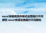 excel表格用條件格式設(shè)置隔行不同顏色 excel快速設(shè)置隔行不同顏色