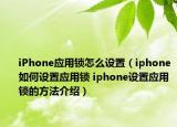 iPhone應(yīng)用鎖怎么設(shè)置（iphone如何設(shè)置應(yīng)用鎖 iphone設(shè)置應(yīng)用鎖的方法介紹）