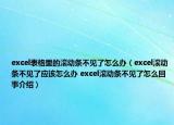 excel表格里的滾動條不見了怎么辦（excel滾動條不見了應(yīng)該怎么辦 excel滾動條不見了怎么回事介紹）