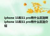 iphone 11和11 pro有什么區(qū)別啊 iphone 11和11 pro有什么區(qū)別介紹